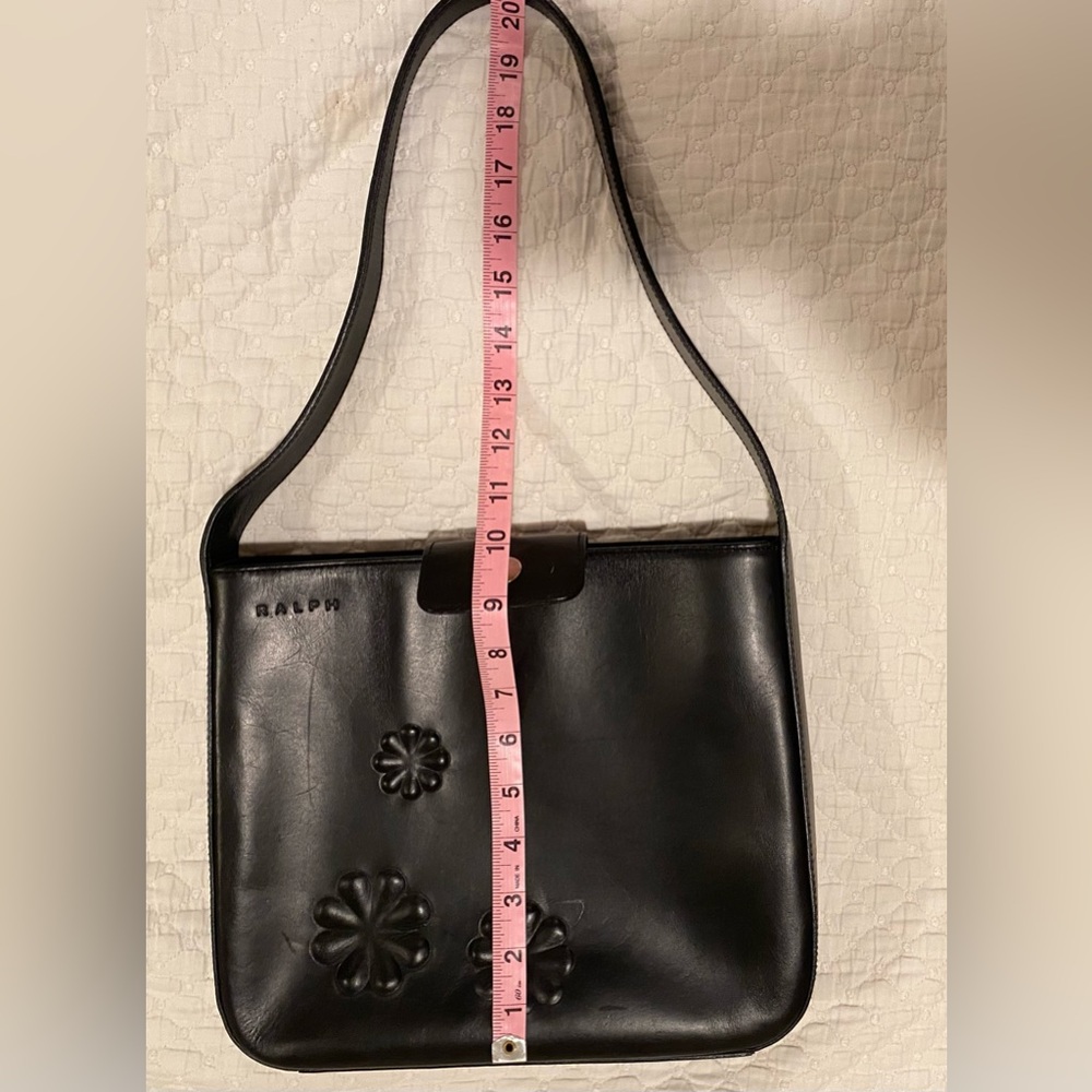 Ralph Lauren Vintage Black Shoulder Bag with Floral Accents - Picture 11 of 16